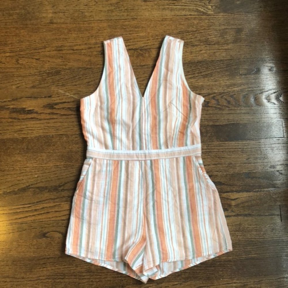 Orange Striped Romper